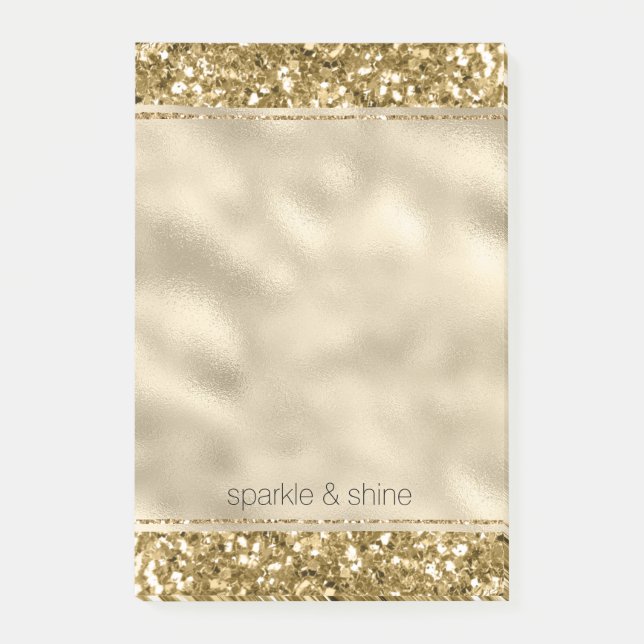 Bloco De Notas Glitzy Sparkle Dourado       (Frente)