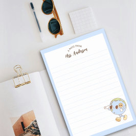 Bloco De Notas Globe Retro-Engraçado De Volta À Escola