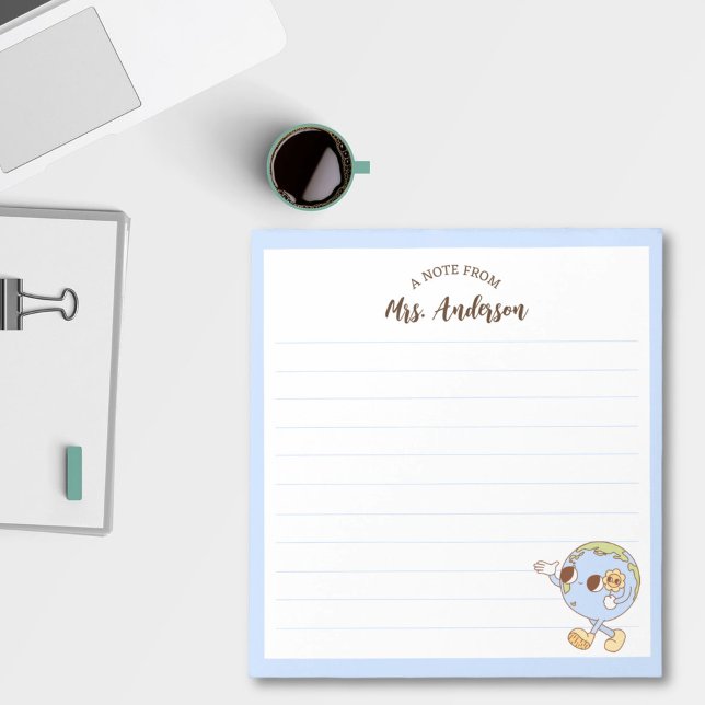 Bloco De Notas Globe Retro-Engraçado De Volta À Escola (Criador carregado)