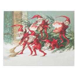 Bloco De Notas Gnomes sweeping snow with a broom