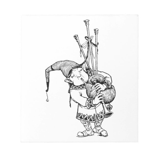 Bloco De Notas Gnomo e seus Bagpipe (Frente)