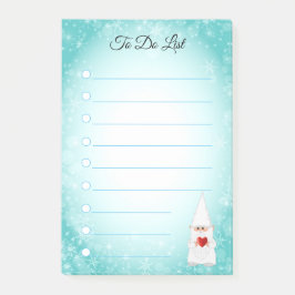 Bloco De Notas Gnomo fofo em nota adesiva listrada de turquesa e 