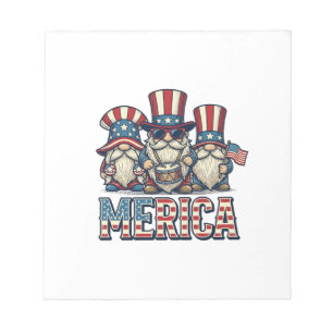 Bloco De Notas Gnomo Patriótico Merica Design Vector Vintage_1