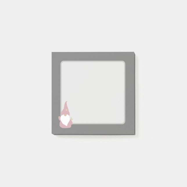 Bloco De Notas Gnomo - Rosa (Frente)