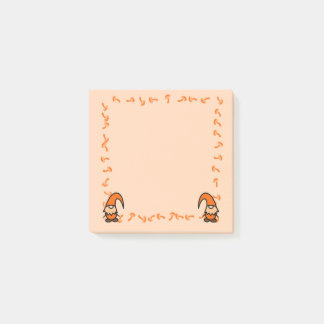Bloco De Notas Gnomos Laranja com Post-it de Cogumelos