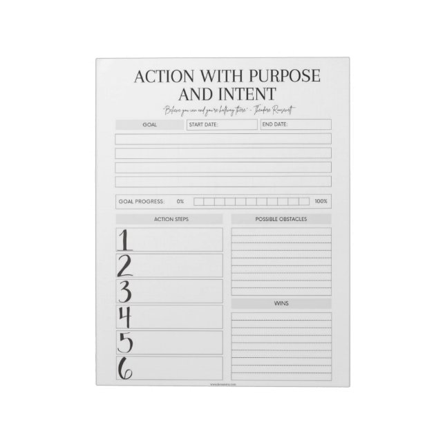 Bloco De Notas Goal Achiever's Masterplan: Action Plan Notepad (Invertido)