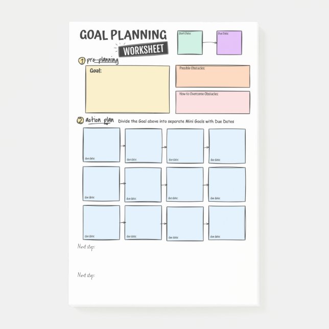 Bloco De Notas Goal planning Post-It Notes (Frente)