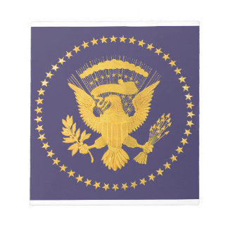 Bloco De Notas Gold Presidential Seal on Blue Ground