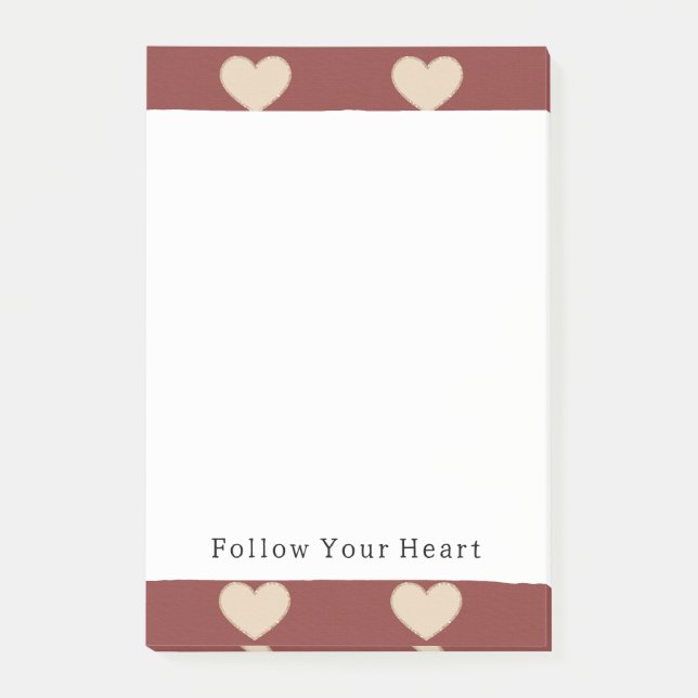 Bloco De Notas Gold Red Cream Glitter Hearts Valentine's Day (Frente)