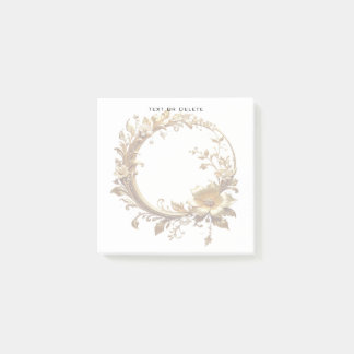 Bloco De Notas Golden Floral Ornate Frame Post it Notes