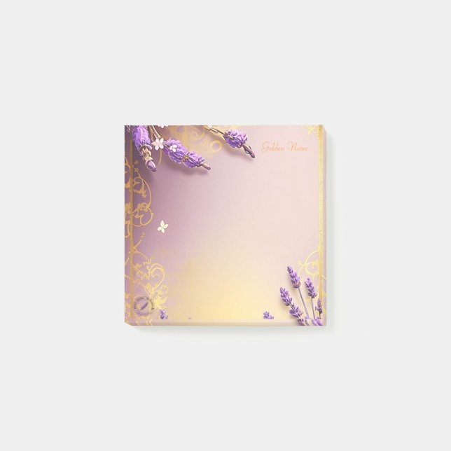 Bloco De Notas Golden Notes Lavender Schmidt Stationery (Frente)