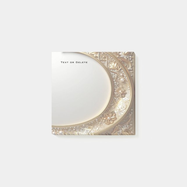 Bloco De Notas Golden Ornate Frame Post it Notes (Frente)