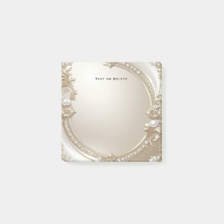 Bloco De Notas Golden Ornate Frame with Pearls Post it Notes