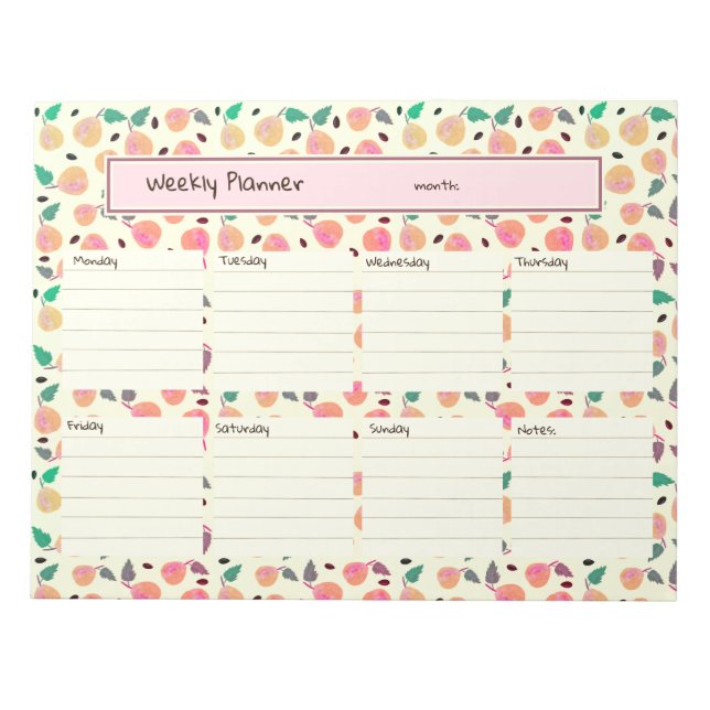 Bloco De Notas Golden Pears Collection Pink Planner (Frente)