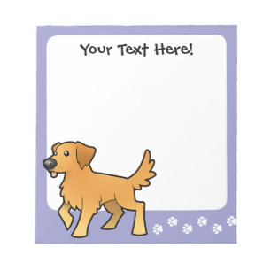 Bloco De Notas Golden retriever dos desenhos animados