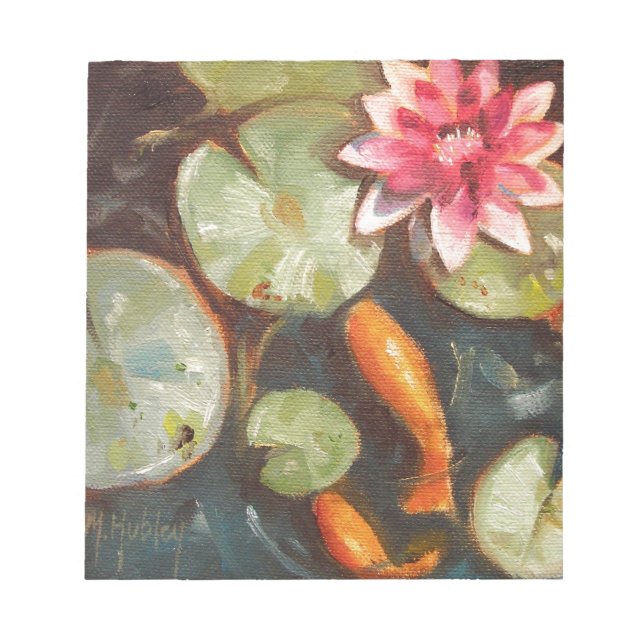 Bloco De Notas Goldfish Koi Pond Water Lily (Frente)