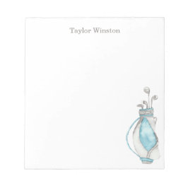 Bloco de notas Golf Bag Watercolor