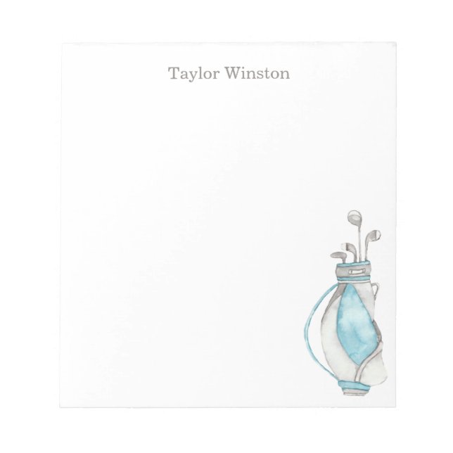 Bloco de notas Golf Bag Watercolor (Frente)