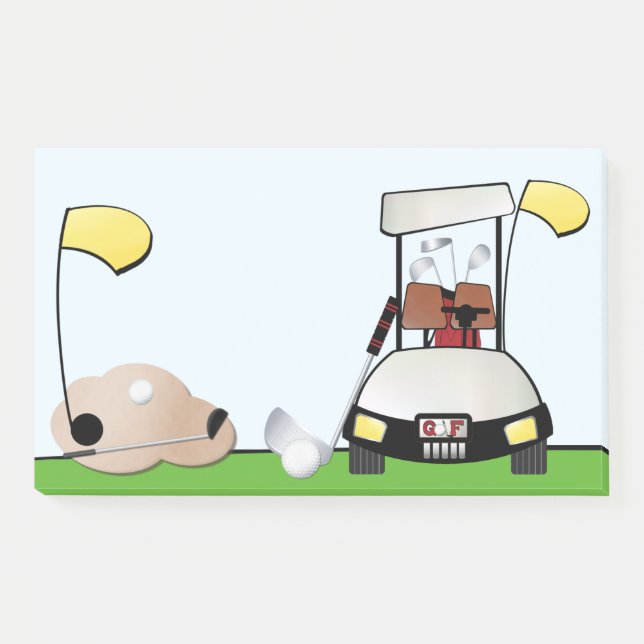 Bloco De Notas Golf - Notas pós-it® de 10" x 6" (Frente)