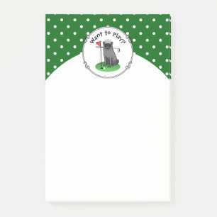 Bloco De Notas Golf Pug Jogando Golfe (preto), Cachorro Bonito En