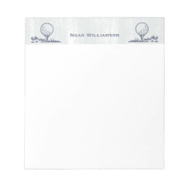 Bloco De Notas Golfer Golf Ball Retro Monograma