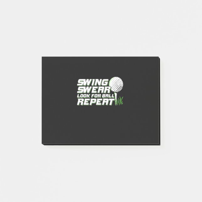 Bloco De Notas Golfer Swing Sweat Procura Bola (Frente)