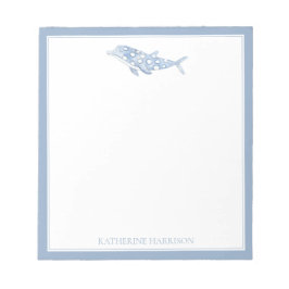 Bloco De Notas Golfinhão de Bolinhas Azul Aquarela Costeira