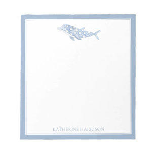 Bloco De Notas Golfinho de Bolinhas Azul da Coaster Watercolor