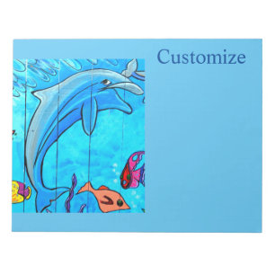 Bloco De Notas golfinhos submarinos nadando