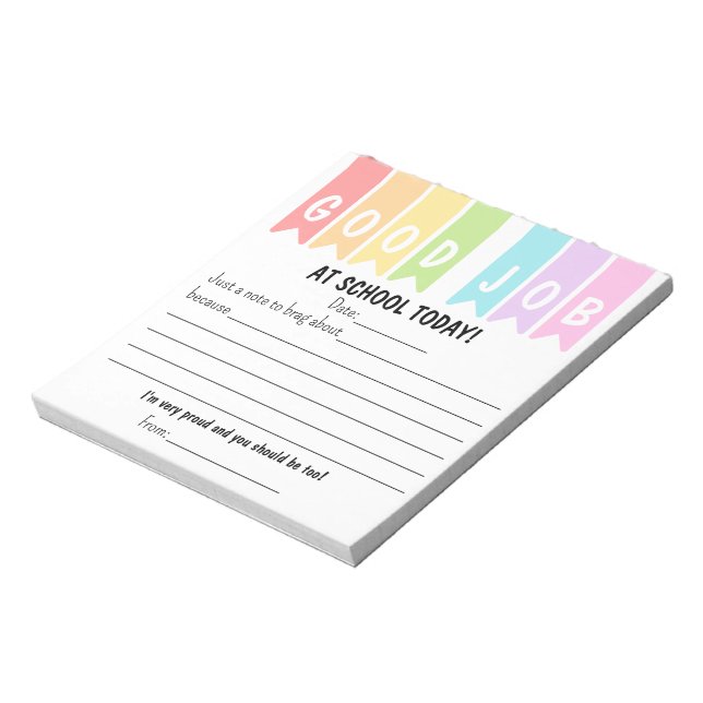 Bloco De Notas Good Job At School Today Brag Notes (Invertido)