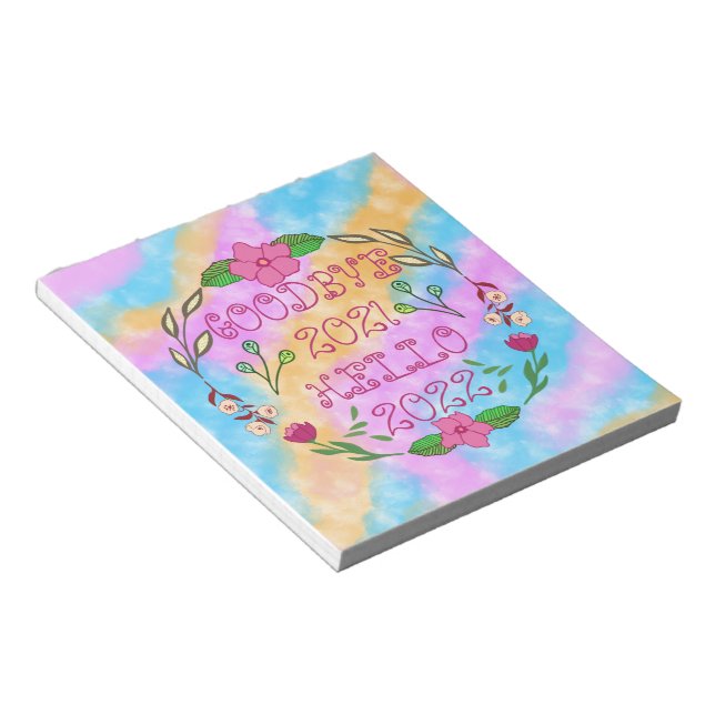 BLOCO DE NOTAS GOODBYE 20XX OLÁ 20XX (Inclinado)