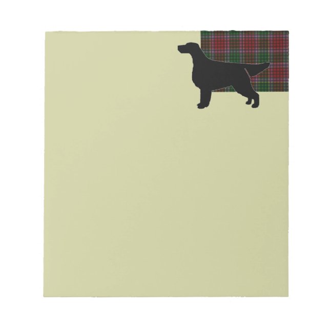 Bloco De Notas Gordon Setter Silhouetted sobre Clan Gordon Tartan (Frente)