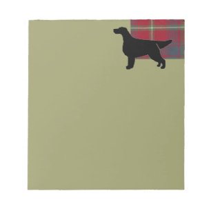 Bloco De Notas Gordon Setter Silhouetted sobre Clan Gordon Tartan