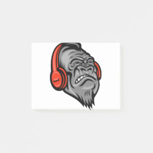 Bloco De Notas Gorilla fones de ouvido O Rosto Grande Da Montanha