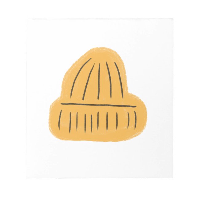 Bloco De Notas Gorro Aconchegante Amarelo Dourado Presente de Inv (Frente)