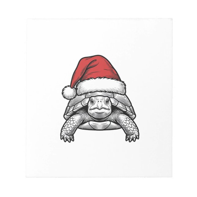 Bloco De Notas Gorro de Papai Noel Tartaruga de Natal Desenho de  (Frente)