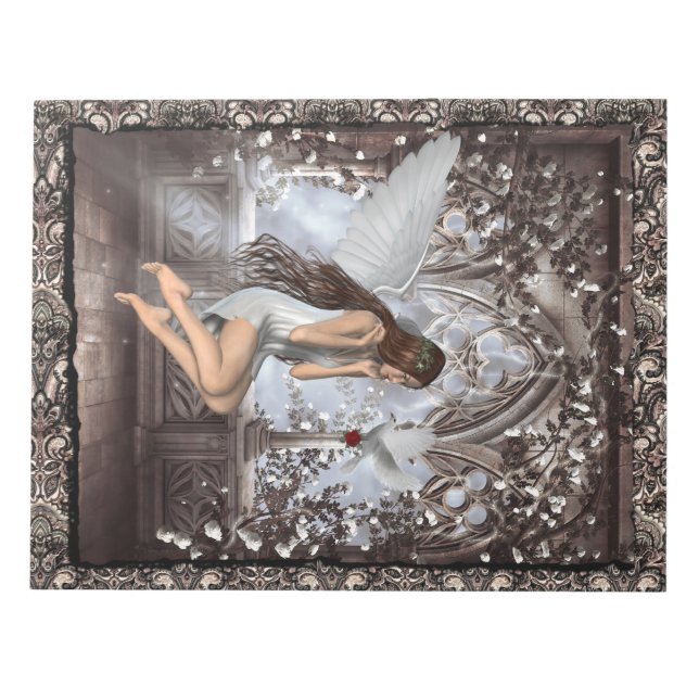 Bloco De Notas Gothic Angel e sua pomba (Frente)