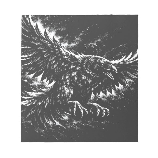Bloco De Notas Gothic Raven – por BurnsInHell (Frente)