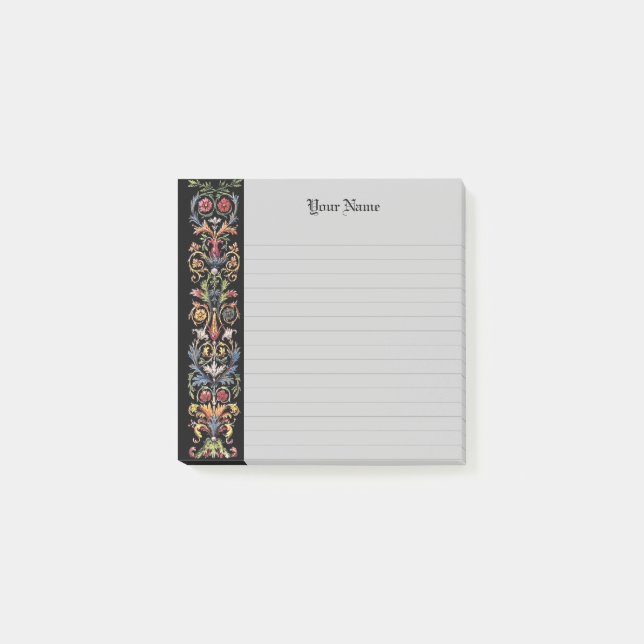 Bloco De Notas Gótica Editável Iluminada em Linha Medieval (Frente)