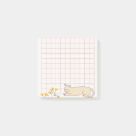 Bloco De Notas Grade de Flores de Gato