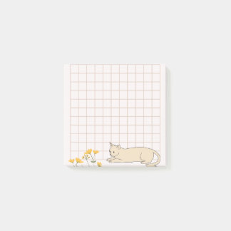 Bloco De Notas Grade de Flores de Gato