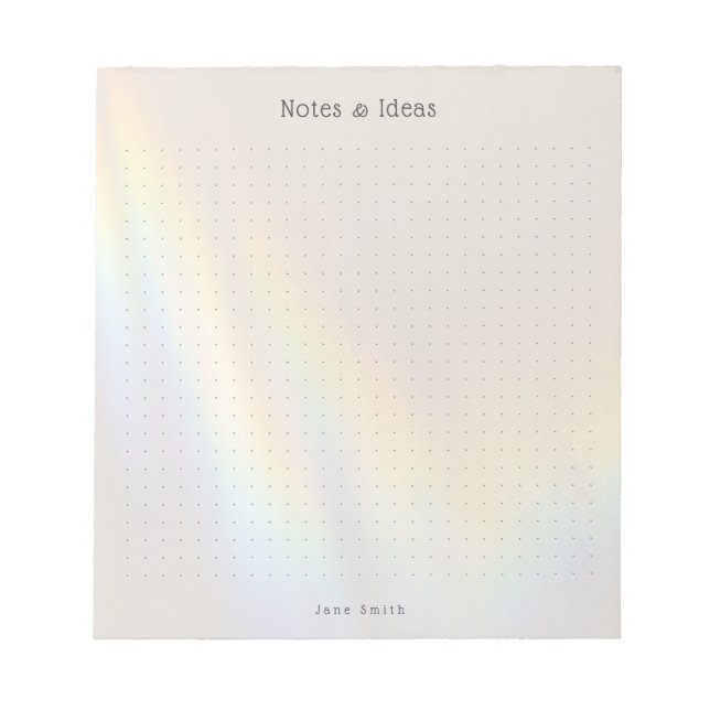 Bloco De Notas Grade de pontos estética de prisma em arco-íris pe (Frente)