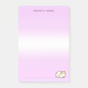 Bloco De Notas Gradiente colorido gatinho de gato bonito Nome per