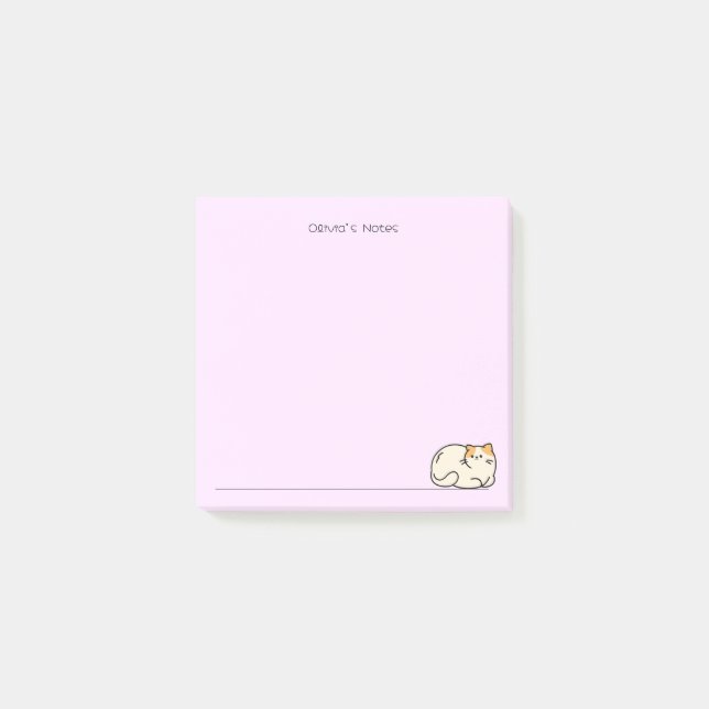Bloco De Notas Gradiente colorido gatinho de gato bonito Nome per (Frente)