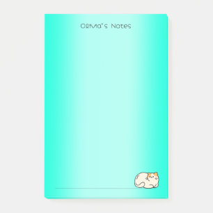 Bloco De Notas Gradiente colorido gatinho de gato bonito Nome per
