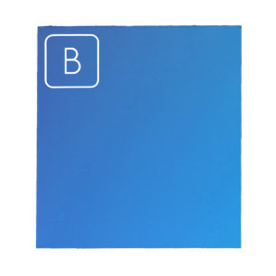 Bloco De Notas Gradiente e Monograma de Sombreado Azul Moderno Si