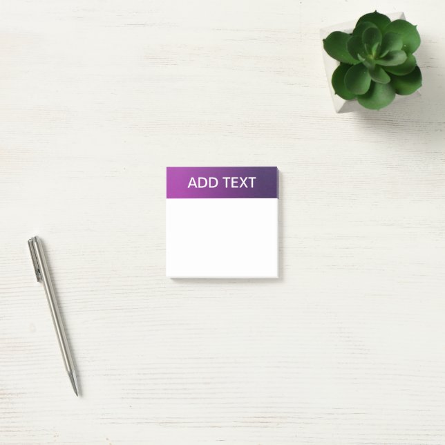 Bloco De Notas Gradiente Ombre Roxo Moderno & Texto Branco Editáv (Escritótio)