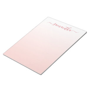 Bloco De Notas Gradiente Rosa Bege Feminino Assinatura