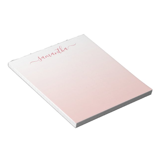 Bloco De Notas Gradiente Rosa Bege Signature Feminina (Inclinado)