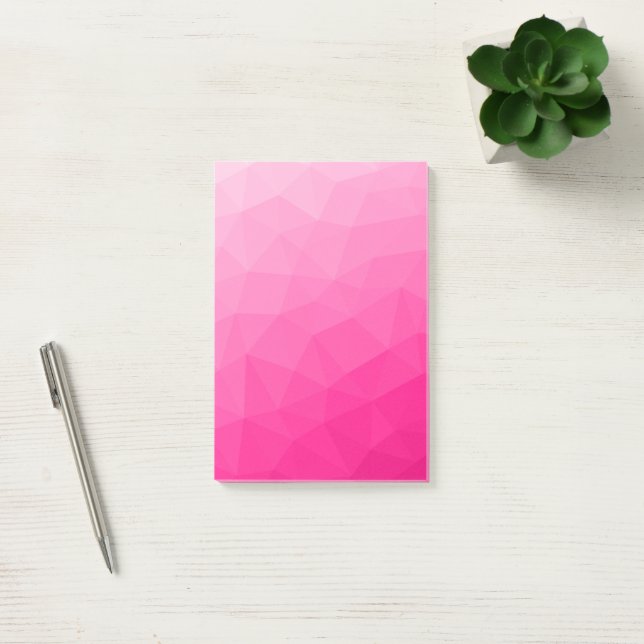 Bloco De Notas Gradiente Rosa Quente Padrão de Malha Geométrica (Escritótio)